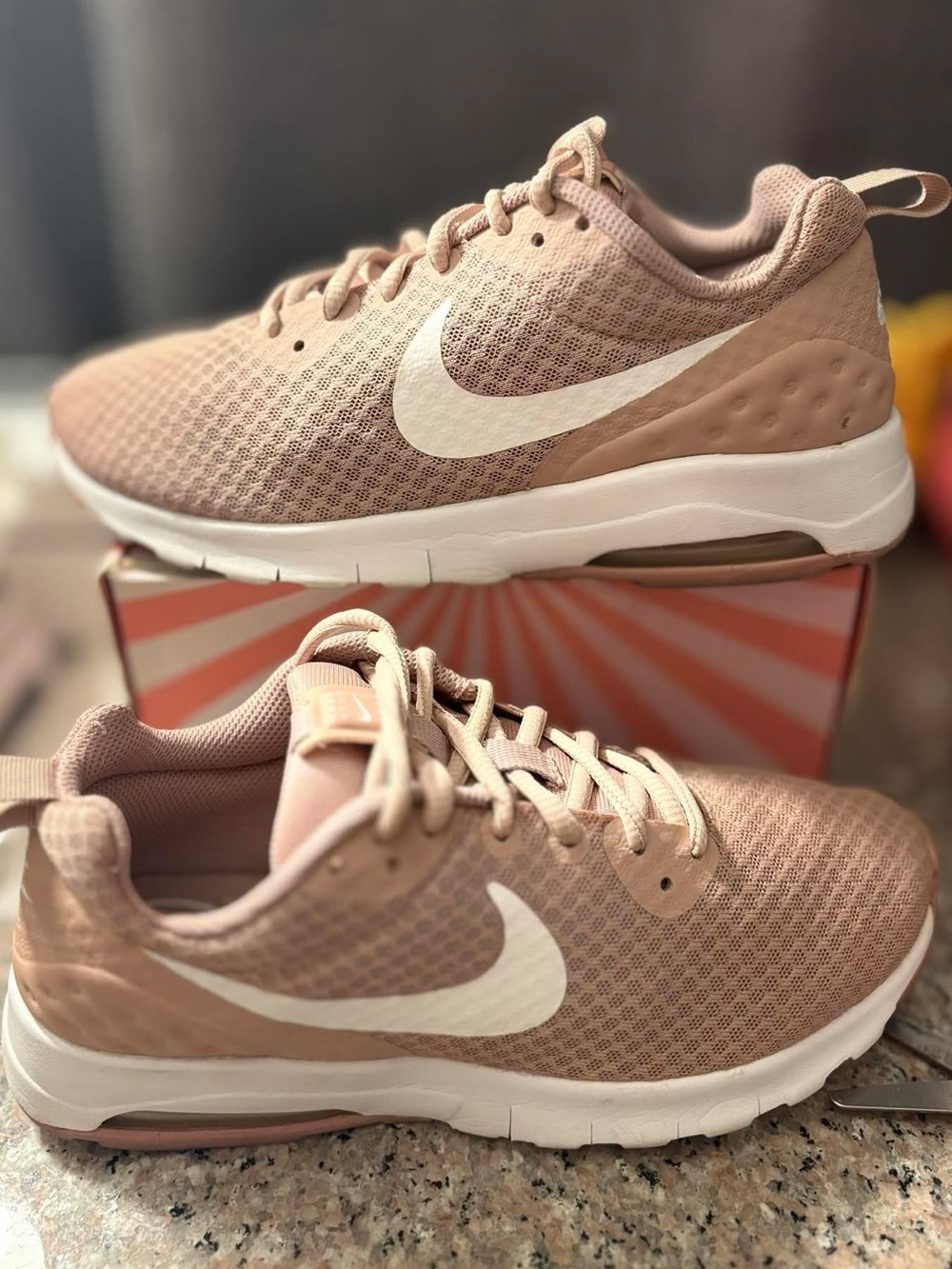 Nike Women’s Blush Pink Mesh Athletic Sneakers with White Swoosh
